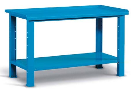 Banco lavoro su piedi fissi in acciaio cm. 200,7x70,5x85,5h