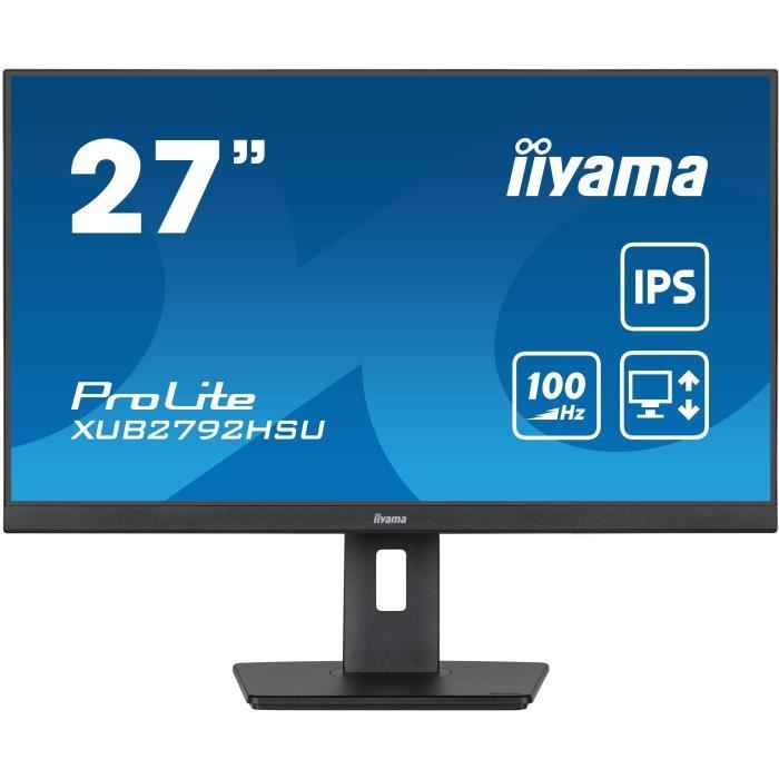 Schermo PC - IIYAMA PROLITE XUB2792HSU-B6 - 27 1920x1080 - Pannello IPS - 0,4 ms - 100 Hz - HDMI / DisplayPort - Altezza regolabile + Pivot