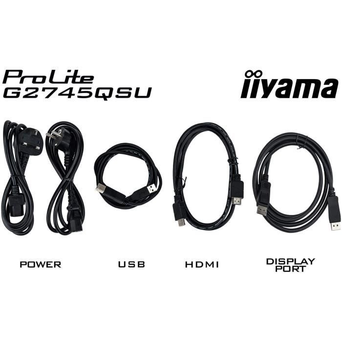 Monitor PC - IIYAMA - G2745QSU-B2 - 27 QHD - IPS - 100Hz - 1ms - HUB HDMI/DP/USB - Altoparlanti - Nero