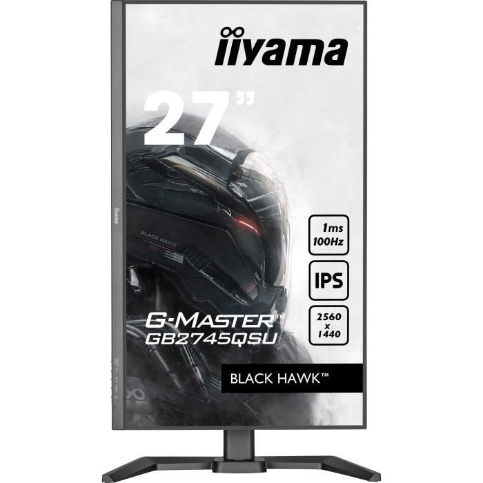 Monitor PC - IIYAMA - GB2745QSU-B2 - 27 QHD - IPS - 100Hz - 1ms - HUB HDMI/DP/USB - Supporto regolabile + perno - Altoparlanti - Nero