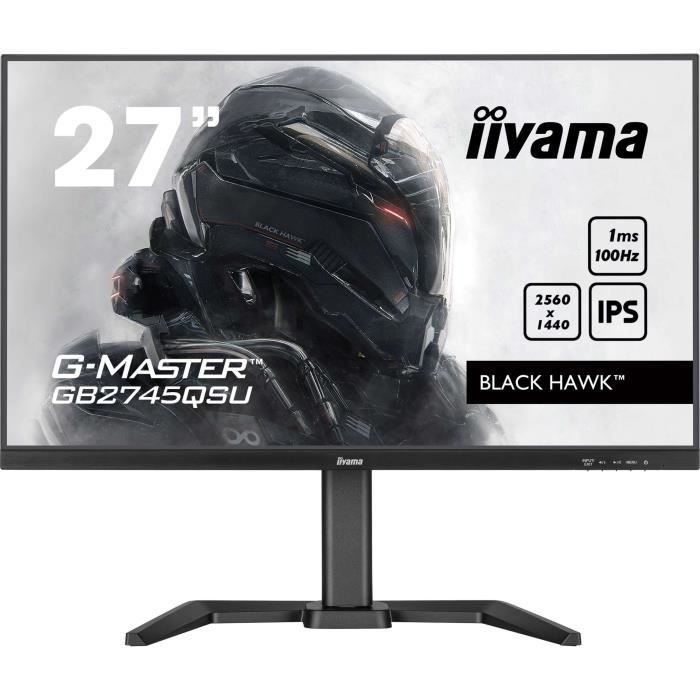Monitor PC - IIYAMA - GB2745QSU-B2 - 27 QHD - IPS - 100Hz - 1ms - HUB HDMI/DP/USB - Supporto regolabile + perno - Altoparlanti - Nero