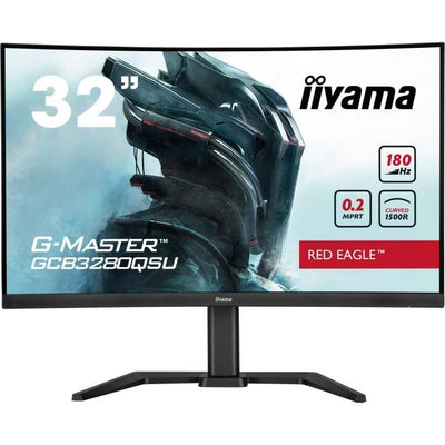 Monitor PC - IIYAMA - GCB3280QSU-B2 - 31.5 QHD - VA - 180Hz - 0.2ms - HUB HDMI/DP/USB - Supporto regolabile - Curvo 1500R - Nero