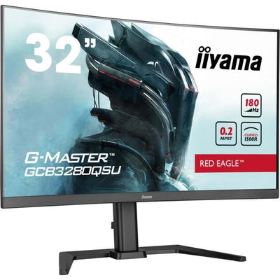 Monitor PC - IIYAMA - GCB3280QSU-B2 - 31.5 QHD - VA - 180Hz - 0.2ms - HUB HDMI/DP/USB - Supporto regolabile - Curvo 1500R - Nero