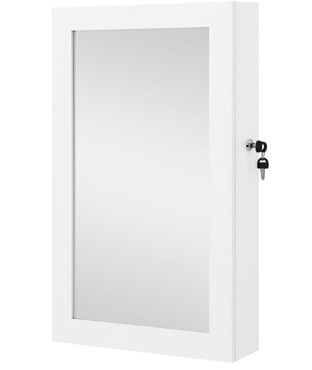 Armadio per gioielli a muro chiudibile a chiave con specchio - H67 cm