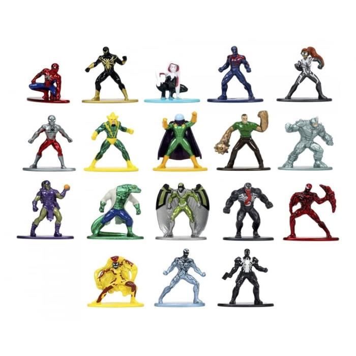 Cofanetto Spiderman - 18 figurine in metallo da 4 cm - Personaggi dell&