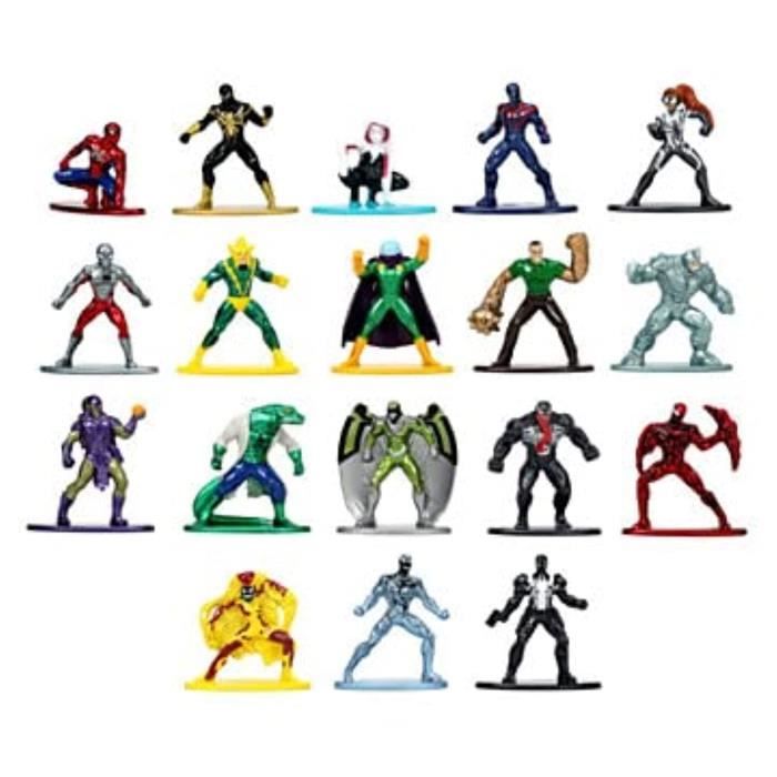 Cofanetto Spiderman - 18 figurine in metallo da 4 cm - Personaggi dell&