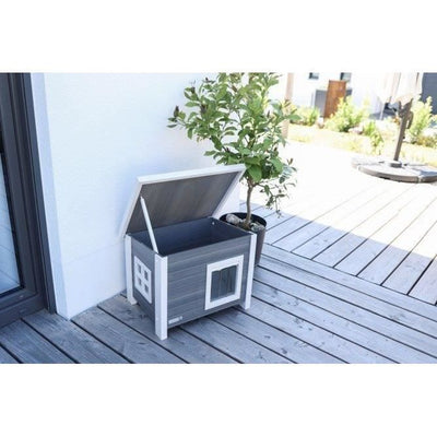 Casetta per gatti - KERBL - ECO Eli - Grigio / Bianco - 57 x 45 x 43 cm