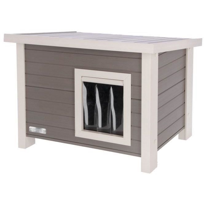 Casetta per gatti - KERBL - ECO Eli - Grigio / Bianco - 57 x 45 x 43 cm