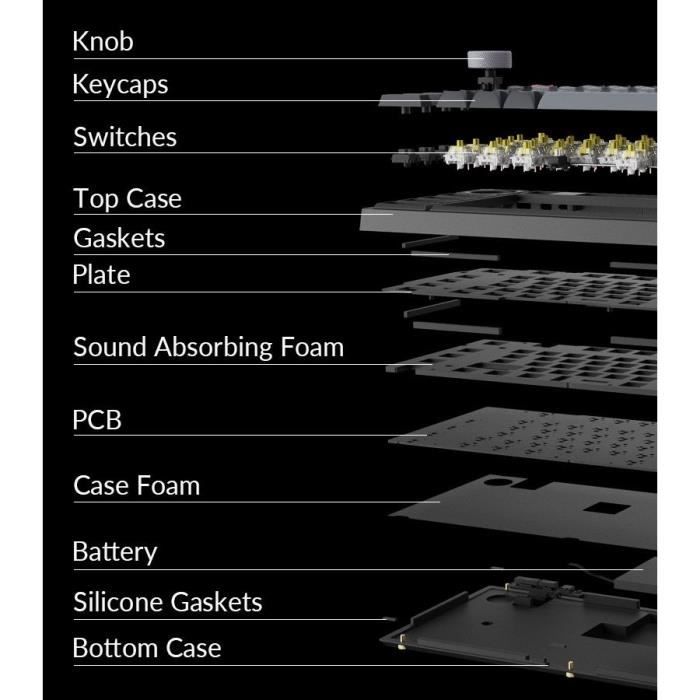 Tastiera da gioco meccanica - Interruttore meccanico rosso - KEYCHRON Q3 Pro SE - ANSI - Retroilluminazione RGB