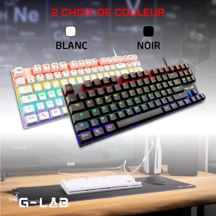Tastiera giocatore - The G -lab - keyz -mercury -b/fr - meccanica - tkl - nero