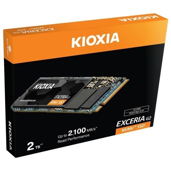 SSD - KIOXIA - EXCERIA G2 - 2 TB - M.2 - 2100 MB/s in lettura - 1700 MB/s in scrittura