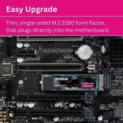 SSD - KIOXIA - EXCERIA PRO - 2 TB, M.2, 7300 MB/s in lettura, 6400 MB/s in scrittura, per laptop