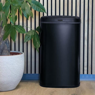 Pattumiera da cucina automatica - LOGAN - KITCHEN MOVE - 58 L - Acciaio inossidabile nero opaco con bordo