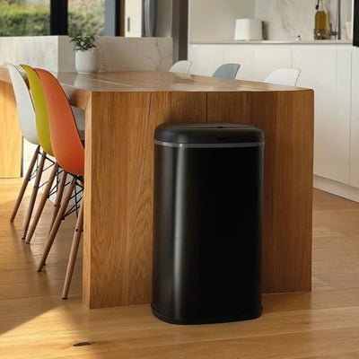 Pattumiera da cucina automatica - LOGAN - KITCHEN MOVE - 58 L - Acciaio inossidabile nero opaco con bordo
