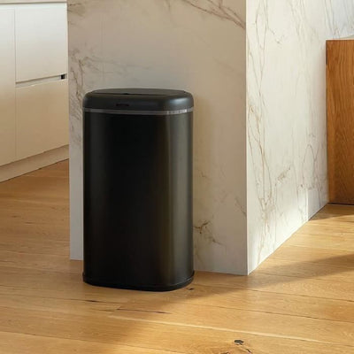 Pattumiera da cucina automatica - LOGAN - KITCHEN MOVE - 58 L - Acciaio inossidabile nero opaco con bordo