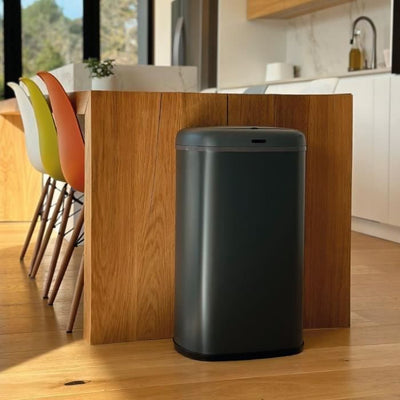 Pattumiera da cucina automatica - LOGAN - KITCHEN MOVE - 58 L - Acciaio inossidabile grigio opaco con reggetta
