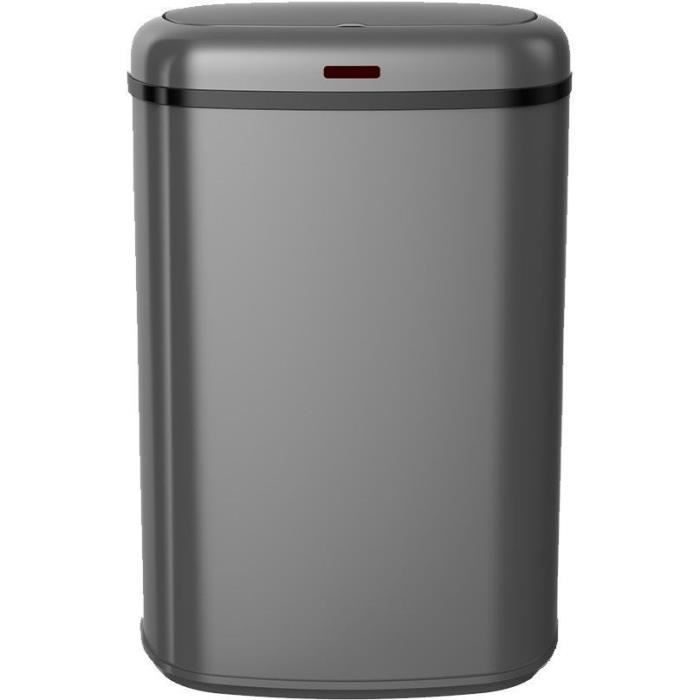 Pattumiera da cucina automatica - LOGAN - KITCHEN MOVE - 58 L - Acciaio inossidabile grigio opaco con reggetta