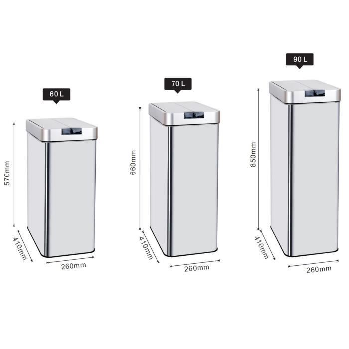 CUCINA MOVE Pattumiera automatica SILVERLAKE - 60L - Acciaio inox con reggette