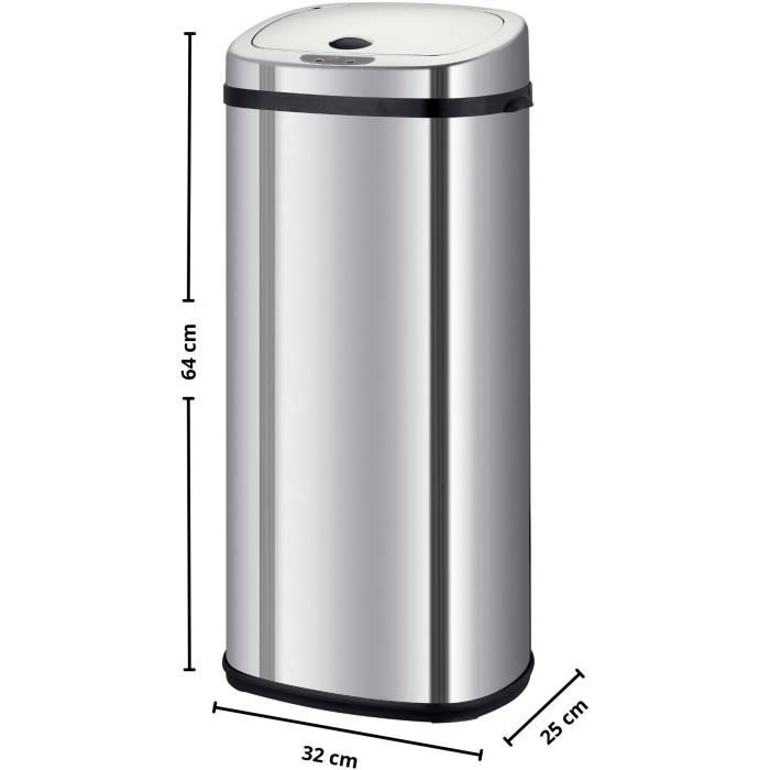 Pattumiera da cucina automatica - LARGO - KITCHEN MOVE - 42 L - In acciaio inox con reggetta