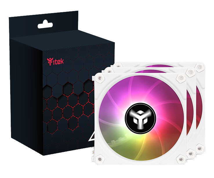 Kit 3x Ventola per case UW12 White - 12cm- ARGB Sync 5V 3pin- 4pin PWM- Senza fili