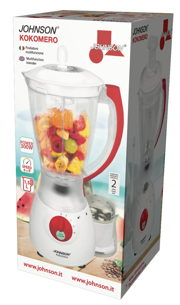 Frullatore Multifunzione 300W 1.5L Acciaio Inox Macina caffè Elettrico Tritare