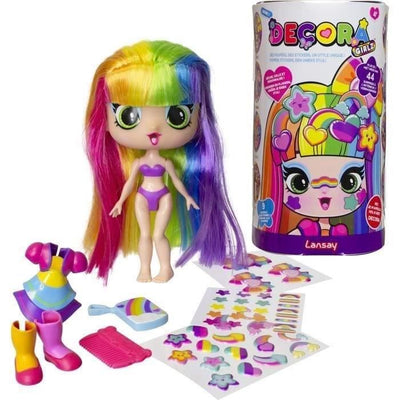 Bambola - LANSAY - 55101 - Decora Girlz - Mini bambole alla moda da personalizzare - Decora