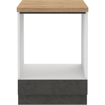 Base per forno incasso con piano di lavoro - Grigio opaco - L 60 x P 51,6 x H 85 cm - LASSEN