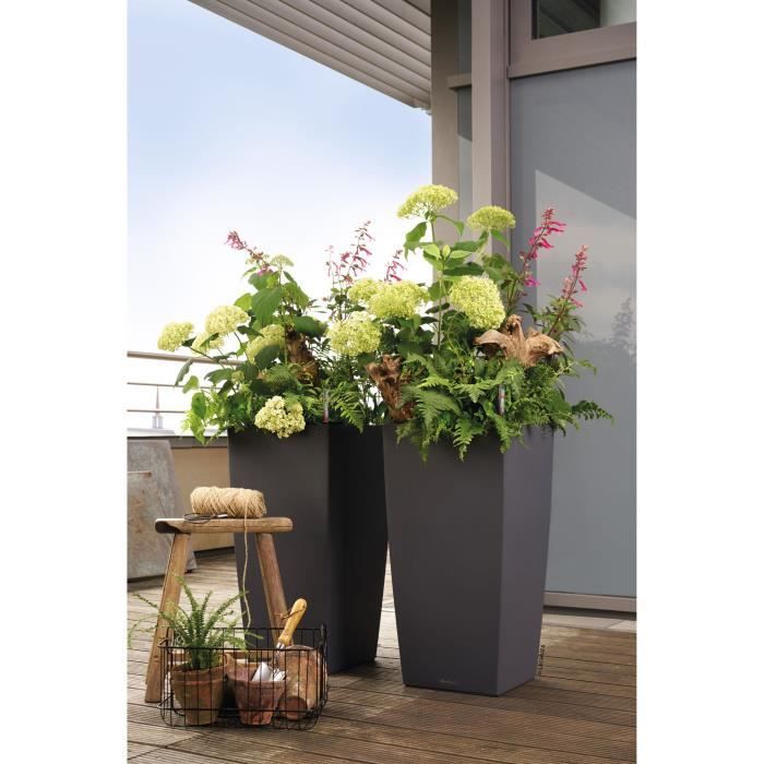 LECHUZA Jardiniere Cubico Color 40 ALL-IN-ONE Ardesia 13158 421429