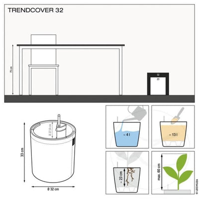 Jardiniere - Trend cover 32 - Kit completo di sughero - Beige chiaro - 13 L - LECHUZA