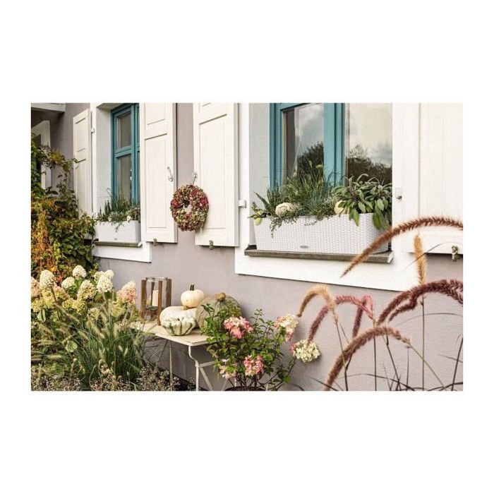 Jardiniere - Cottage Balconera 80 - Kit completo - Bianco - 12 L - LECHUZA