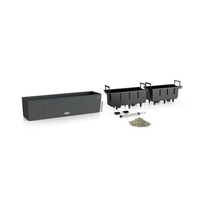 Jardiniere - Cottage Balconera 80 - Kit completo - Granito - 12L - LECHUZA