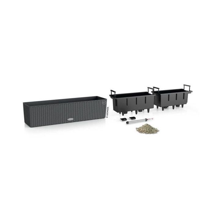 Jardiniere - Cottage Balconera 80 - Kit completo - Granito - 12L - LECHUZA