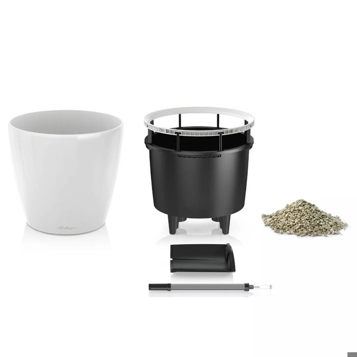 Vaso - LECHUZA - Classico 35 LS ALL-IN-ONE - Bianco lucido - Sistema di irrigazione - 13 L
