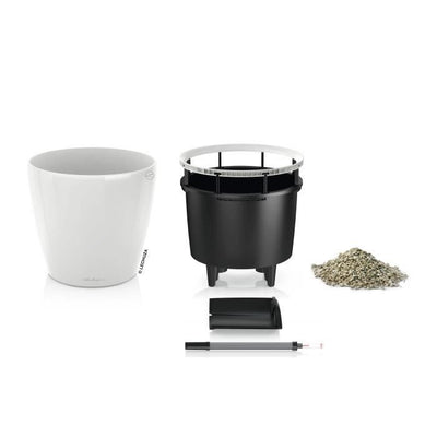 Vaso da fiori LECHUZA Classico Premium LS 50 - set completo, bianco lucido
