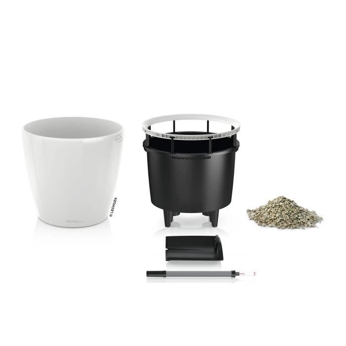 Vaso da fiori LECHUZA Classico Premium LS 50 - set completo, bianco lucido
