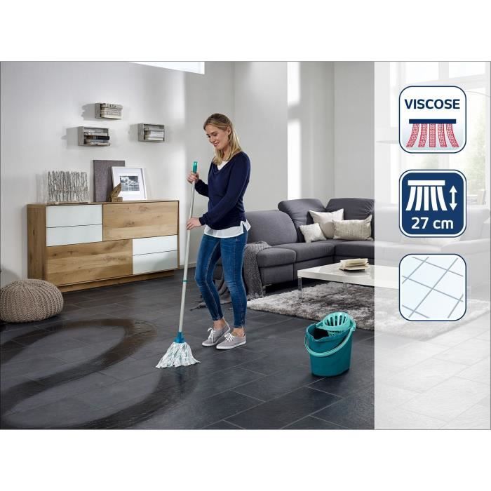 LEIFHEIT Set pulizia pavimenti Classic Mop 56792 Set pulizia Leifheit mop in viscosa cestello secchio molto assorbente