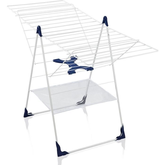 Stendibiancheria da libera installazione - LEIFHEIT - Classic 250 Flex - 81409 - Apertura/chiusura facile - Rete per bucato - 25 m - Bianco