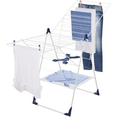 Stendibiancheria da libera installazione - LEIFHEIT - Classic 250 Flex - 81409 - Apertura/chiusura facile - Rete per bucato - 25 m - Bianco