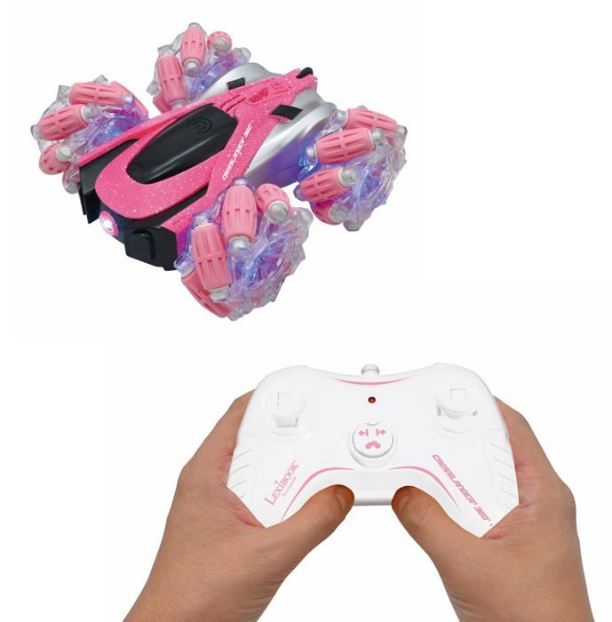 Crosslander 360+ - Auto telecomandata fuoristrada rosa luminosa, programmabile e ricaricabile.