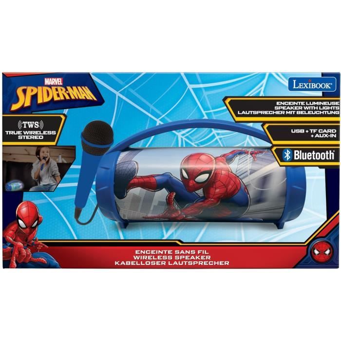 Altoparlante Bluetooth wireless illuminato con microfono Spider-Man