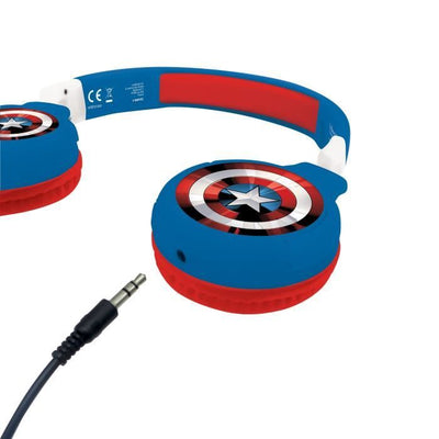 AVENGERS - Cuffie Bluetooth 2 in 1 - Cuffie cablate comode e pieghevoli per bambini con limitazione del suono - LEXIBOOK