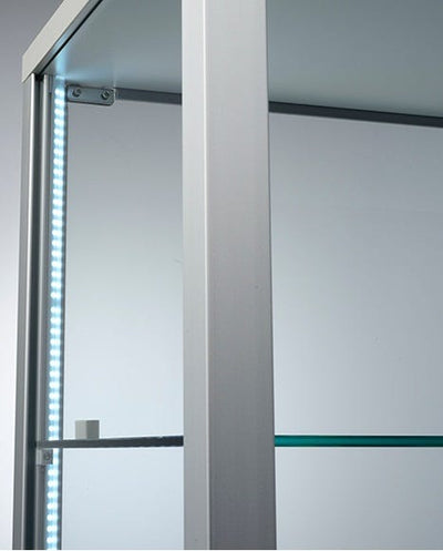 Vetrina espositiva con ripiani regolabili e illuminazione LED cm. 53,7x53,7x183,5h