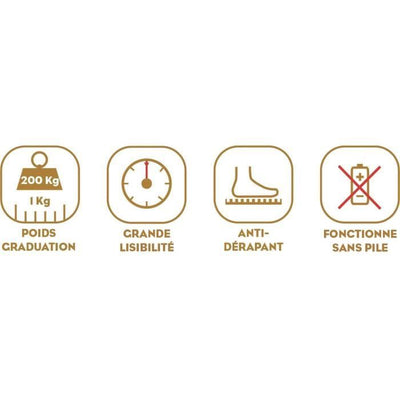 Bilancia pesapersone meccanica LITTLE BALANCE 8182 PRO M 200, 200 kg / 1 kg, Schermo grande, Professionale, Nero e Cromo