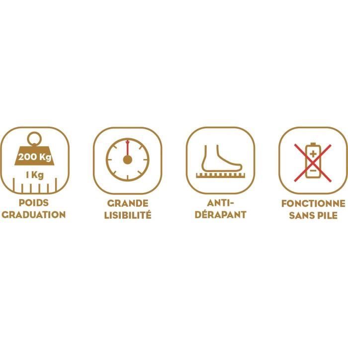Bilancia pesapersone meccanica LITTLE BALANCE 8182 PRO M 200, 200 kg / 1 kg, Schermo grande, Professionale, Nero e Cromo
