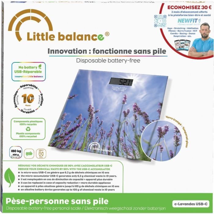 Bilancia da bagno - LITTLE BALANCE - USB-C - Lavanda