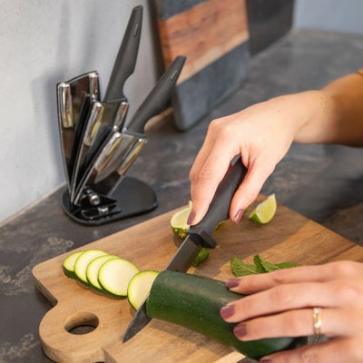 Ceppo 3 coltelli con supporto - LIVOO - MEC135N - 7,5 / 10 / 12,5 cm - Lama in ceramica - Lavabile in lavastoviglie