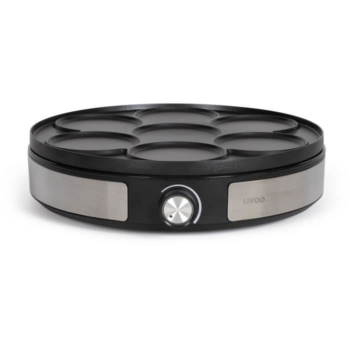 Crepiera reversibile - LIVOO - DOP247 - 1500W - Piastra reversibile: 1 x 33 o 7 x 10 cm - Antiaderente - Termostato regolabile