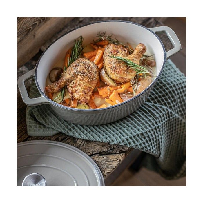 Casseruola ovale in ghisa - Livoo - MEP129G - Grigio