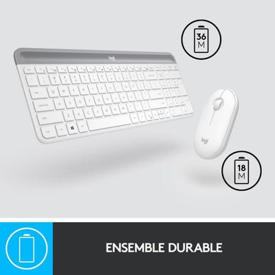 LOGITECH - Set tastiera + mouse wireless MK470 - AZERTY - bianco