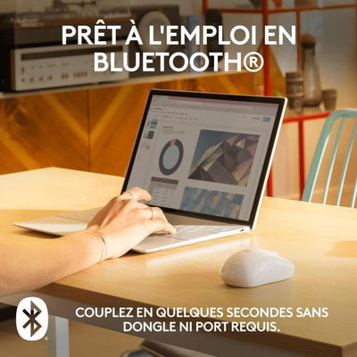 Logitech M240 Bluetooth mouse Bluetooth, wireless, compatto, portatile, fluido Follow -up - bianco